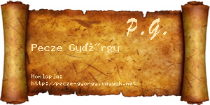 Pecze György névjegykártya